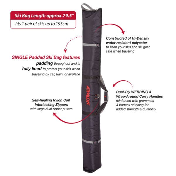 Athalon Single Padded Ski Bag - Image 3