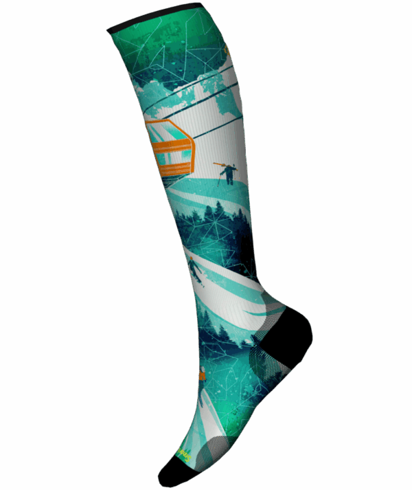 Smartwool Ski Zero Cushion Ski Day Print OTC Socks - Image 3