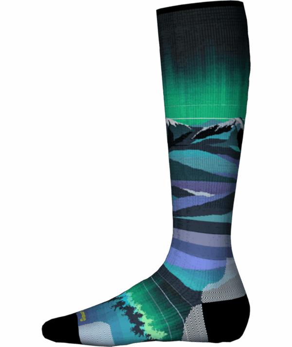 Smartwool Kids Ski Zero Cushion Aurora Flash Print OTC Junior Socks